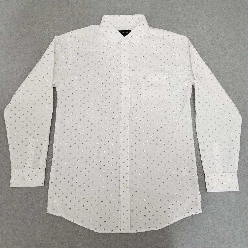 Sean John Shirt Mens 18 Small White Button Up Long Sleeve‎ Casual Pocket